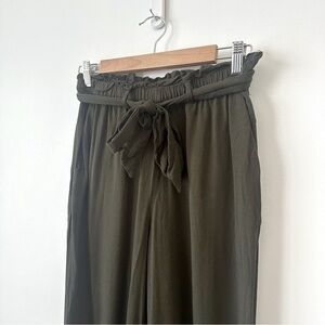H&M Dark Olive Green Paper Bag Pants